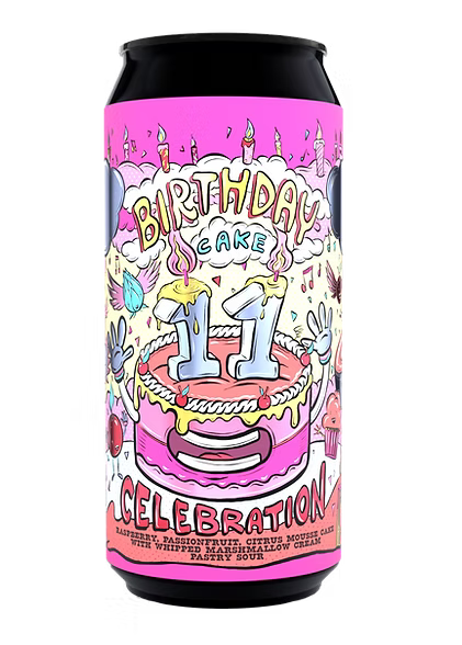 11th Birthday Cake Celebration - Raspberry, Passionfruit, Citrus Mousse Cake w/ Whipped Marshmallow Cream Pastry Sour 6.5%